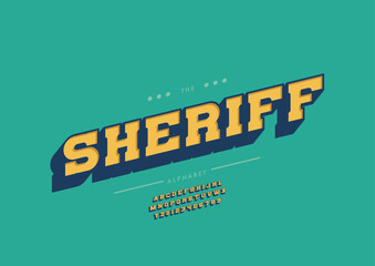 Vector of stylized modern font and alphabet