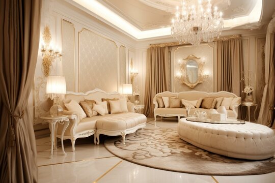 Elegant and lavish interior design. Generative AI