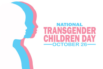 National Transgender Children Day Vector Illustration. October 26. Suitable for greeting card, poster and banner