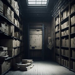 Old cabinets with archives