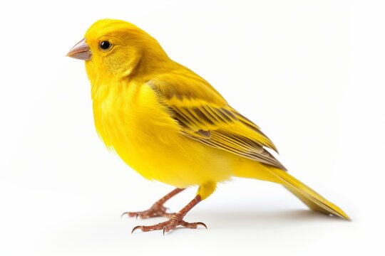 Realistic image of a belgian canary on white background. Generative AI