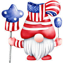 4th of July Gnome Sublimation Design