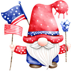 4th of July Gnome Sublimation Design