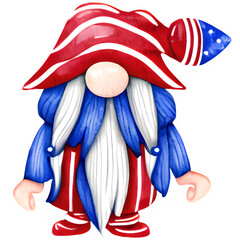 4th of July Gnome Sublimation Design