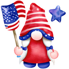 4th of July Gnome Sublimation Design