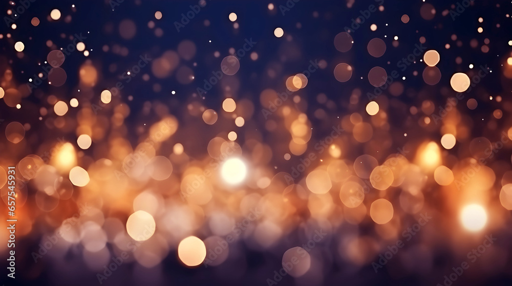 Wall mural gold glowing luxurious blurred texture background with bokeh and shimmering sparkles