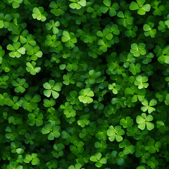 Irish shamrock green background with space for text, seamless pattern