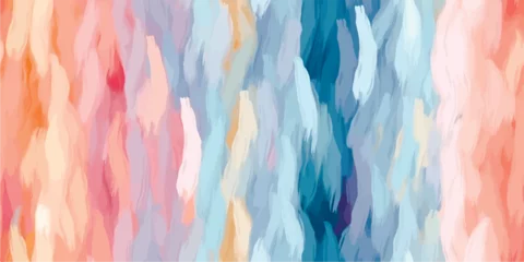 Fotobehang Colorful abstract brush stroke painting seamless pattern illustration. Modern paint line background, pastel color. sketch wallpaper, illustration for textile, web, print, wrapping, fabric, wallpaper © Eli Berr