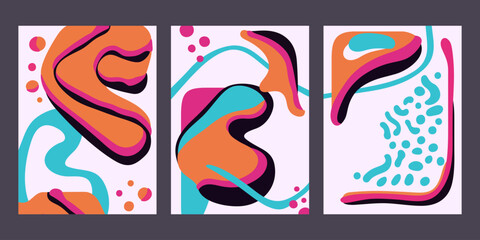 Banners set with Random organic shapes