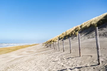 Printed kitchen splashbacks North sea, Netherlands walking on sand beach at north sea in the netherlands