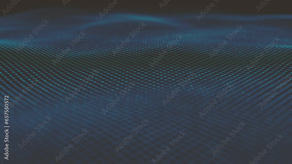 Poster abstract minimal mesh waving background/ 4k animation of an abstract fractal background with mesh su