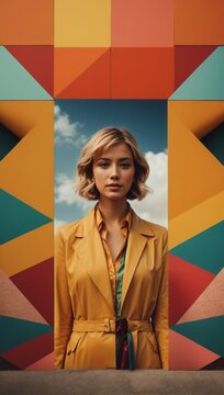 A colorful collage of geometric shapes.