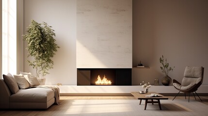Fototapeta premium Elegant minimal interior design, simple and minimalist indoor living space of home