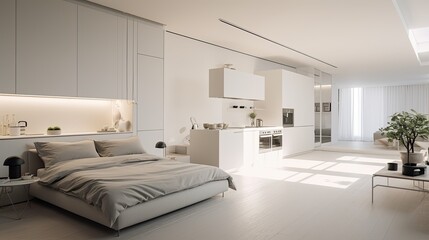 Elegant minimal interior design, simple and minimalist indoor living space of home