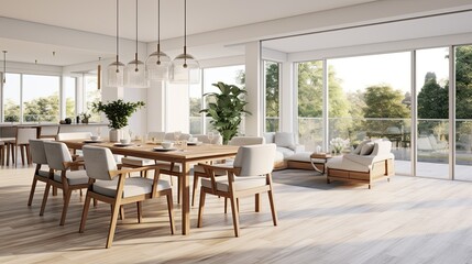 Elegant minimal interior design, simple and minimalist indoor living space of home