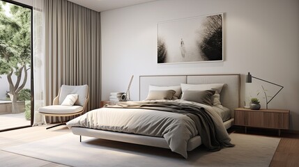 Elegant minimal interior design, simple and minimalist indoor living space of home