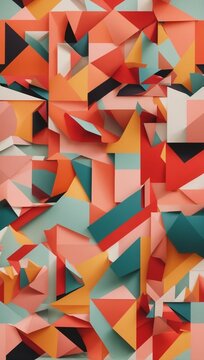 A colorful collage of geometric shapes.