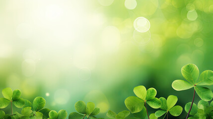  St. Patrick's Day background with clover leaf and lens flare