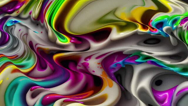 Abstract colorful holographic animation. Multicolor liquid gradient background. Beautiful gradient texture, Moving abstract multicolored background