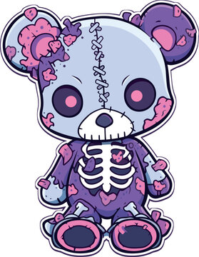 day of the dead, cute cartoon skeleton teddy