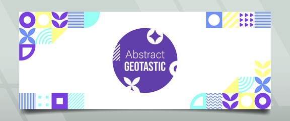 Fototapeta na wymiar Geotastic Lavender Central Space Abstract Banner Design
