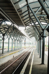 Train track at train station