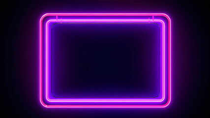 Fototapeta premium Neon frame on dark background. Neon sign.