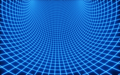 Fototapeta premium Abstract neon tunnel, neon wormhole, 3d rendering.