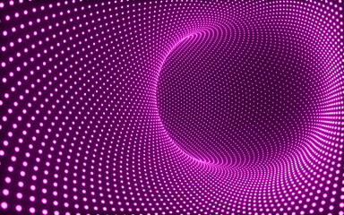 Abstract neon tunnel, neon wormhole, 3d rendering.
