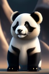 Naklejka premium A panda bear potrat.