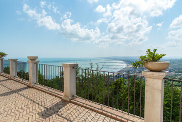 Vasto,Abruzzo, Italy, 10-05-2023. Panorama of the sea from the terrace