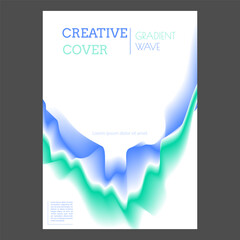 Colorful gradient wave. Abstract color shape with color change. creative template for interior design, posters, banners, covers and prints