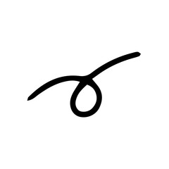 Curl, stroke, squiggle, pointer. Vector hand-drawn doodles. Logo, clipart, sketch, icon.