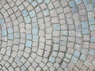Stone floor with old round patterns