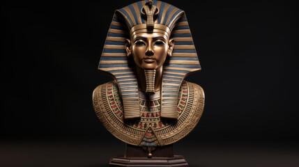 Egyptian Pharaoh's Regal Stone Bust Created with Generative AI