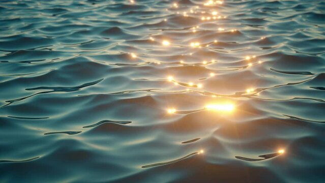 Sunlight sparkles over ocean waves
