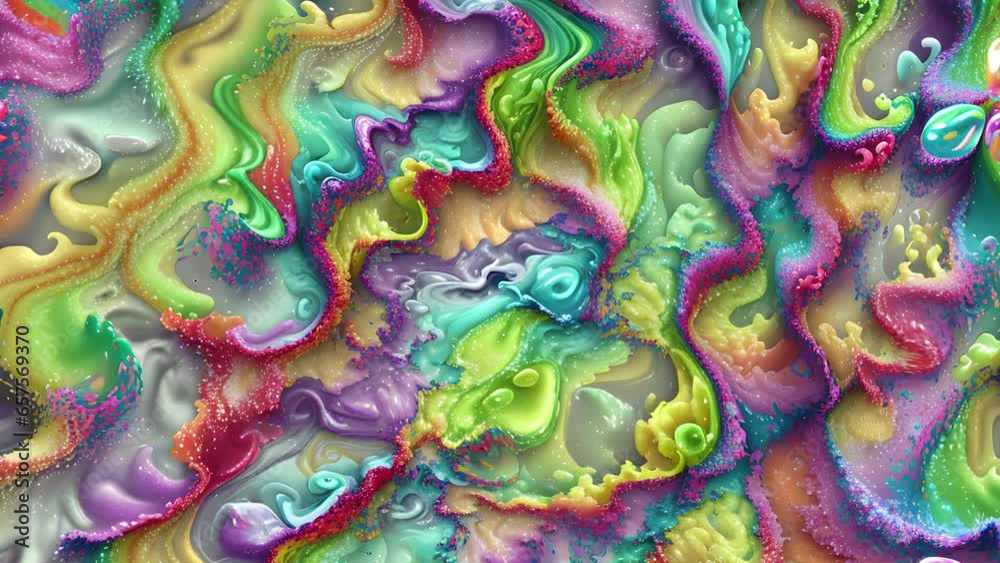 Wall mural abstract colorful holographic animation. multicolor liquid gradient background. beautiful gradient t