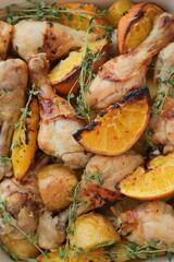 Roast chicken with orange 