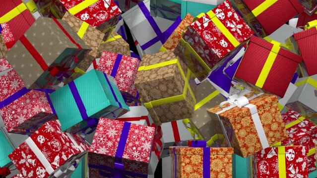 Gift Box Transition with transparent (alpha) background