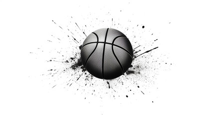 basquete Desenho de uma linha isolado em fundo branco