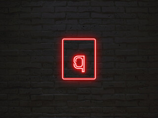 アルファベットの q のネオン文字