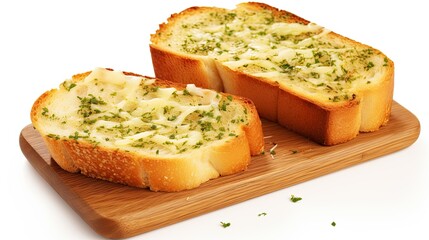 Garlic bread isolated on white background - Powered by Adobe