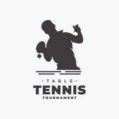 table tennis logo design vector illustration