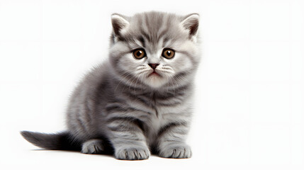 Cat kitty smile, playing in the park, on white background, Generative ai illustration.	
