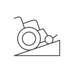 Wheelchair ramp line outline icon