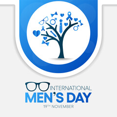 Men's day (IMD) is observed every year on November 19, to recognize and celebrate the cultural, political, and socioeconomic achievements of men. Vector illustration