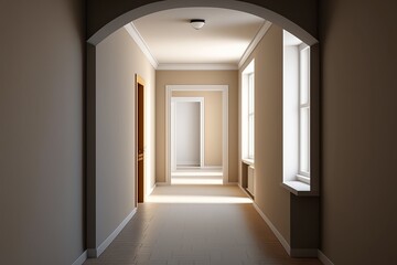 Corridor in the house, corridor design, house design, digital art style, illustration painting