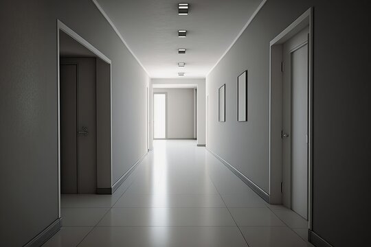 Corridor in the house, corridor design, house design, digital art style, illustration painting