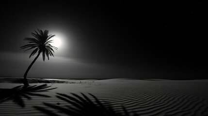 Obraz premium A black and white photo of a palm tree