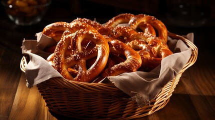 A Photo of a Basket of Homemade Pretzels